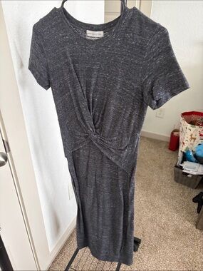 Urban Outfitters Charcoal Twist-Knot Midi Dress